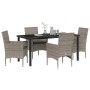 Conjunto de Comedor de Jardín 5 pcs Gris ratán sintético en Sillas de jardín | Comprar online en Foru.es