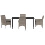 Conjunto de Comedor de Jardín 5 pcs Gris ratán sintético en Sillas de jardín | Comprar online en Foru.es