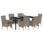 Conjunto de Comedor de Jardín 7 pcs Gris ratán sintético en Sillas de jardín | Comprar online en Foru.es