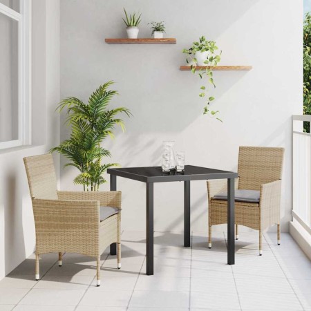 Conjunto de Comedor de Jardín 3 pcs Beige ratán sintético en Sillas de jardín | Comprar online en Foru.es