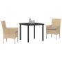 Conjunto de Comedor de Jardín 3 pcs Beige ratán sintético en Sillas de jardín | Comprar online en Foru.es