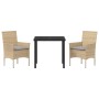 Conjunto de Comedor de Jardín 3 pcs Beige ratán sintético en Sillas de jardín | Comprar online en Foru.es
