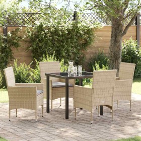 Conjunto de Comedor de Jardín 5 pcs Beige ratán sintético en Sillas de jardín | Comprar online en Foru.es