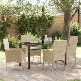 Conjunto de Comedor de Jardín 5 pcs Beige ratán sintético en Sillas de jardín | Comprar online en Foru.es