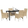 Conjunto de Comedor de Jardín 5 pcs Beige ratán sintético en Sillas de jardín | Comprar online en Foru.es