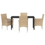 Conjunto de Comedor de Jardín 5 pcs Beige ratán sintético en Sillas de jardín | Comprar online en Foru.es