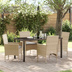 Conjunto de Comedor de Jardín 5 pcs Beige ratán sintético en Sillas de jardín | Comprar online en Foru.es