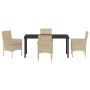 Conjunto de Comedor de Jardín 5 pcs Beige ratán sintético en Sillas de jardín | Comprar online en Foru.es