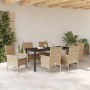 Conjunto de Comedor de Jardín 7 pcs Beige ratán sintético en Sillas de jardín | Comprar online en Foru.es