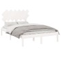 Estructura de cama doble de madera maciza blanco 135x190 cm de vidaXL, Camas y somieres - Ref: Foro24-3104844, Precio: 129,93...