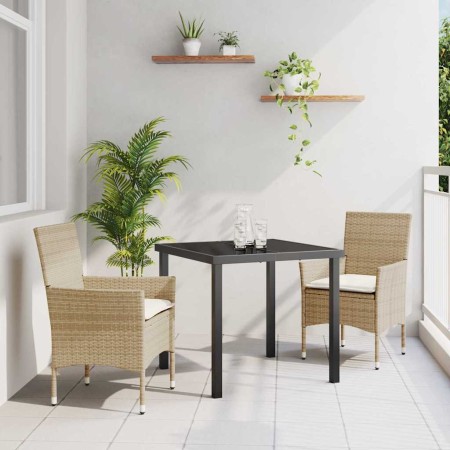 Conjunto de Comedor de Jardín 3 pcs Beige ratán sintético en Sillas de jardín | Comprar online en Foru.es