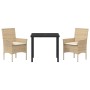 Conjunto de Comedor de Jardín 3 pcs Beige ratán sintético en Sillas de jardín | Comprar online en Foru.es