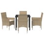 Conjunto de Comedor de Jardín 5 pcs Beige ratán sintético en Sillas de jardín | Comprar online en Foru.es