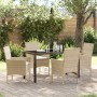 Conjunto de Comedor de Jardín 5 pcs Beige ratán sintético en Sillas de jardín | Comprar online en Foru.es