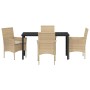 Conjunto de Comedor de Jardín 5 pcs Beige ratán sintético en Sillas de jardín | Comprar online en Foru.es