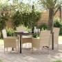 Conjunto de Comedor de Jardín 5 pcs Beige ratán sintético en Sillas de jardín | Comprar online en Foru.es