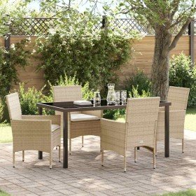 Conjunto de Comedor de Jardín 5 pcs Beige ratán sintético en Sillas de jardín | Comprar online en Foru.es