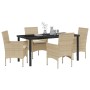 Conjunto de Comedor de Jardín 5 pcs Beige ratán sintético en Sillas de jardín | Comprar online en Foru.es