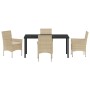 Conjunto de Comedor de Jardín 5 pcs Beige ratán sintético en Sillas de jardín | Comprar online en Foru.es
