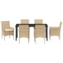 Conjunto de Comedor de Jardín 7 pcs Beige ratán sintético en Sillas de jardín | Comprar online en Foru.es