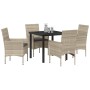 Conjunto de Comedor de Jardín 5 pcs Gris Claro ratán sintético en Sillas de jardín | Comprar online en Foru.es