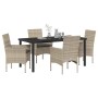 Conjunto de Comedor de Jardín 5 pcs Gris Claro ratán sintético en Sillas de jardín | Comprar online en Foru.es
