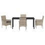 Conjunto de Comedor de Jardín 5 pcs Gris Claro ratán sintético en Sillas de jardín | Comprar online en Foru.es
