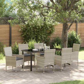 Conjunto de Comedor de Jardín 7 pcs Gris Claro ratán sintético en Sillas de jardín | Comprar online en Foru.es