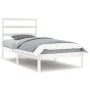 Solid white pine wood bed frame 90x200 cm by vidaXL, Beds and slatted bases - Ref: Foro24-3104919, Price: 85,31 €, Discount: %