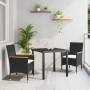 Conjunto de Comedor de Jardín 3 pcs Negro ratán sintético en Sillas de jardín | Comprar online en Foru.es
