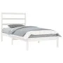 Solid white pine wood bed frame 90x200 cm by vidaXL, Beds and slatted bases - Ref: Foro24-3104919, Price: 85,31 €, Discount: %