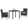 Conjunto de Comedor de Jardín 3 pcs Negro ratán sintético en Sillas de jardín | Comprar online en Foru.es