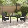 Conjunto de Comedor de Jardín 3 pcs Negro ratán sintético en Sillas de jardín | Comprar online en Foru.es