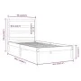 Solid white pine wood bed frame 90x200 cm by vidaXL, Beds and slatted bases - Ref: Foro24-3104919, Price: 85,31 €, Discount: %