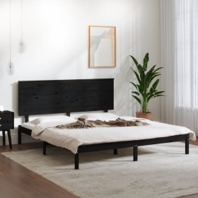 Estructura de cama de madera maciza de pino negro 200x200 cm de vidaXL, Camas y somieres - Ref: Foro24-3104827, Precio: 173,8...