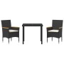 Conjunto de Comedor de Jardín 3 pcs Negro ratán sintético en Sillas de jardín | Comprar online en Foru.es