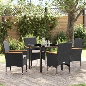 Conjunto de Comedor de Jardín 5 pcs Negro ratán sintético en Sillas de jardín | Comprar online en Foru.es