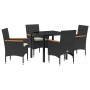 Conjunto de Comedor de Jardín 5 pcs Negro ratán sintético en Sillas de jardín | Comprar online en Foru.es