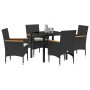 Conjunto de Comedor de Jardín 5 pcs Negro ratán sintético en Sillas de jardín | Comprar online en Foru.es