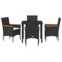 Conjunto de Comedor de Jardín 5 pcs Negro ratán sintético en Sillas de jardín | Comprar online en Foru.es