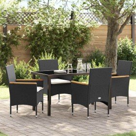 Conjunto de Comedor de Jardín 5 pcs Negro ratán sintético en Sillas de jardín | Comprar online en Foru.es