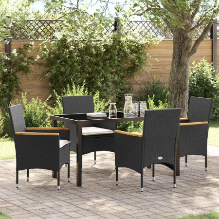 Conjunto de Comedor de Jardín 5 pcs Negro ratán sintético en Sillas de jardín | Comprar online en Foru.es