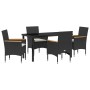 Conjunto de Comedor de Jardín 5 pcs Negro ratán sintético en Sillas de jardín | Comprar online en Foru.es