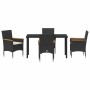 Conjunto de Comedor de Jardín 5 pcs Negro ratán sintético en Sillas de jardín | Comprar online en Foru.es