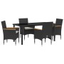 Conjunto de Comedor de Jardín 5 pcs Negro ratán sintético en Sillas de jardín | Comprar online en Foru.es