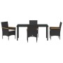 Conjunto de Comedor de Jardín 5 pcs Negro ratán sintético en Sillas de jardín | Comprar online en Foru.es