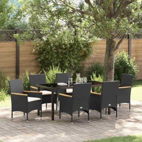 Conjunto de Comedor de Jardín 7 pcs Negro ratán sintético en Sillas de jardín | Comprar online en Foru.es
