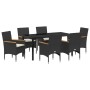 Conjunto de Comedor de Jardín 7 pcs Negro ratán sintético en Sillas de jardín | Comprar online en Foru.es