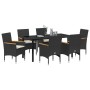 Conjunto de Comedor de Jardín 7 pcs Negro ratán sintético en Sillas de jardín | Comprar online en Foru.es