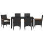 Conjunto de Comedor de Jardín 7 pcs Negro ratán sintético en Sillas de jardín | Comprar online en Foru.es